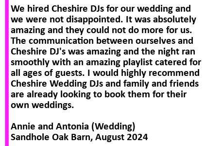 Congleton Wedding DJ